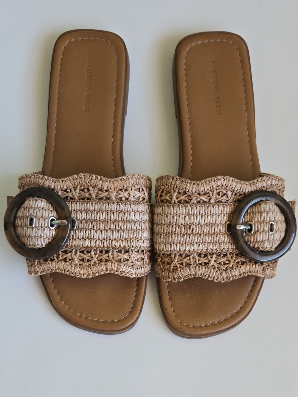 American Eagle Raffia Sandals Size 7